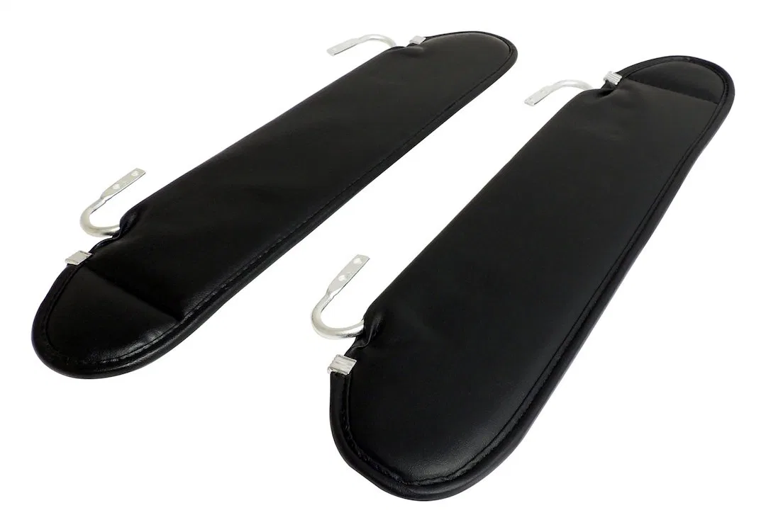 RT52005 – CROWN AUTO Sun Visor, Without Mirror Black Vinyl Set Of 2 With Original Hardware